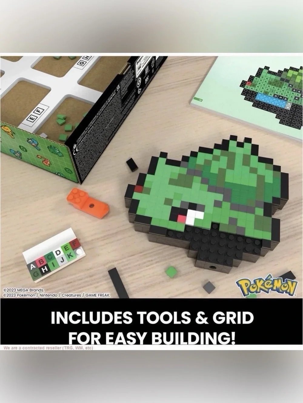 MEGA Pokémon Bulbasaur Pixel Art Building Set 374 pcs HTH75 w/ Display Stand New